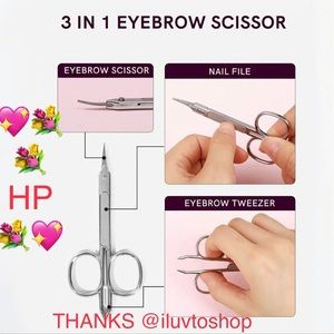 💖HP💖🆕 3 in 1 Multifunctional Beauty Tool, Eyebrow Tweezer, Scissor, Nail Fil…